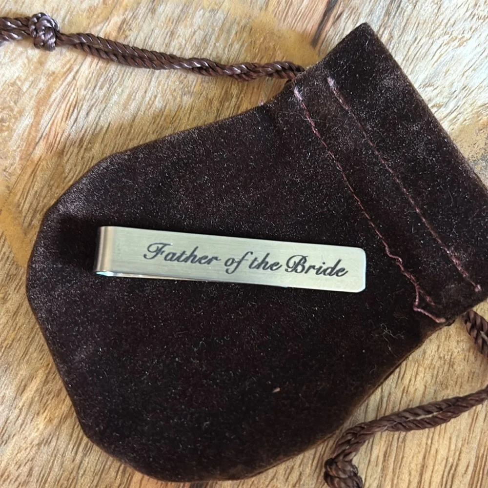 Father of the Bride Silver Tie Clip